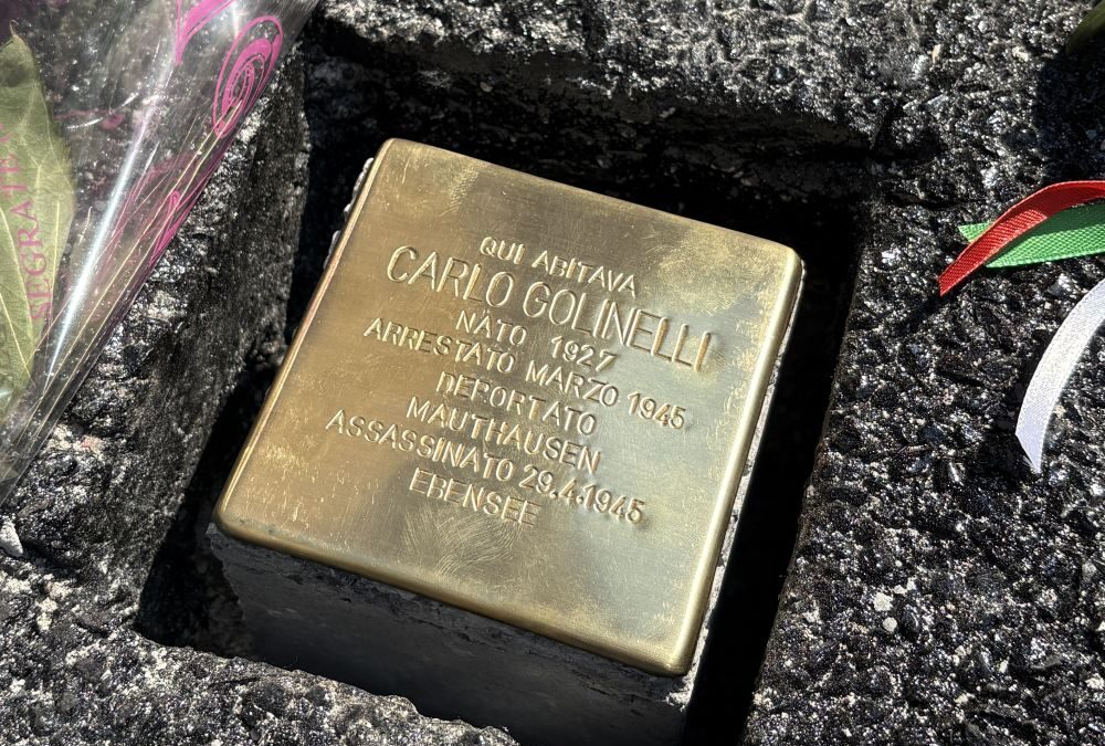 La prima pietra d’inciampo di Segrate: Il Melograno dona alla città la memoria di Carlo Golinelli